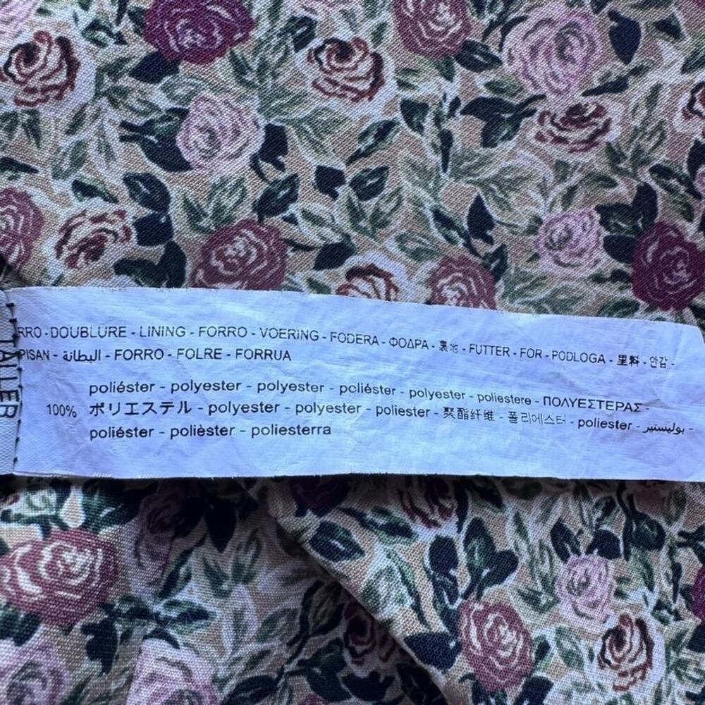 ZARA Dress Womens XS Floral Rose Print Long Sleeve Square Neck Mini‎ Bodycon - Picture 14 of 16